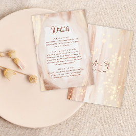 Elegant Rustic Terracotta Guld Monogram Bröllop Tilläggskort