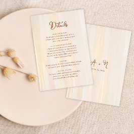 Elegant Rustic Terracotta & Guld Monogram Bröllop Tilläggskort