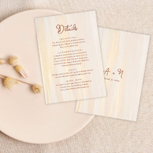 Elegant Rustic Terracotta & Guld Monogram Bröllop Tilläggskort