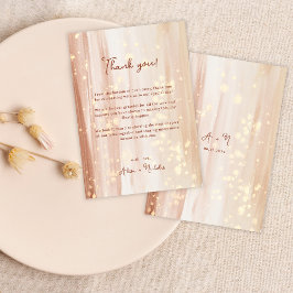 Elegant Rustic Terracotta Guld Watercolor Bröllop Tack Kort