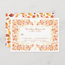 Elegant Rustic Terracotta Höst löv Bröllop OSA Kort