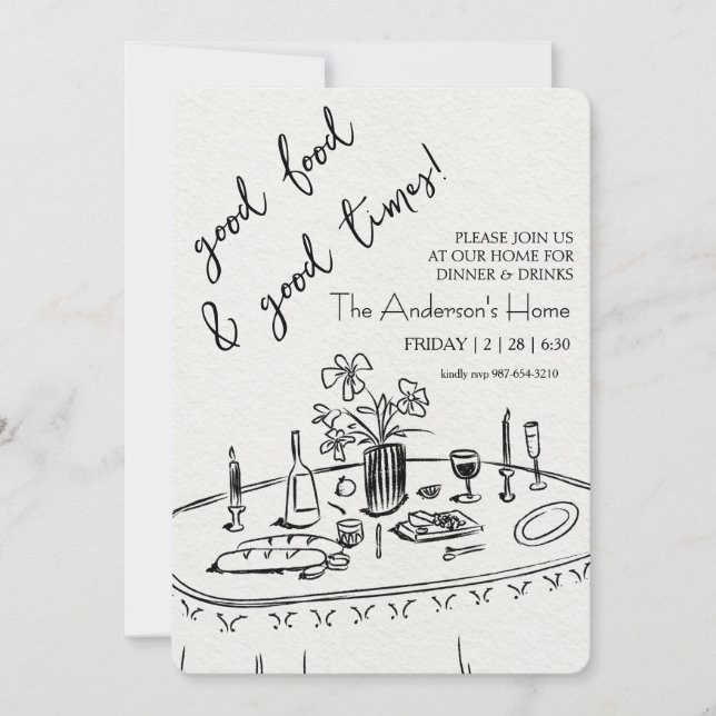 Elegant Rustic Thanksgiving Dinner Inbjudningar (Framsida)