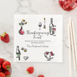 Elegant Rustic Thanksgiving Dinner Pappersservett