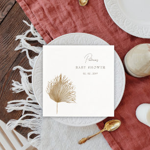 Elegant Rustic Torkad Handflatan Boho Baby Shower Pappersservett