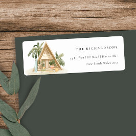 Elegant Rustic Tropical Handflatan Beach Shack Adr Returadress Etikett