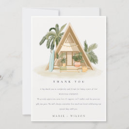 Elegant Rustic Tropical Handflatan Beach Shack Brö Tack Kort