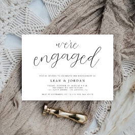 Elegant Rustic Vi är engagerad Förlovningsfest Inbjudningar