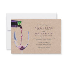 Elegant Rustic Vineyard och Vin Glass Bröllop Card