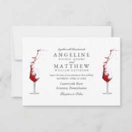 Elegant Rustic Vineyard & Vin Glass Bröllop Card Inbjudningar