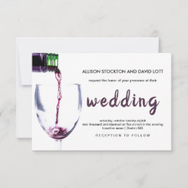 Elegant Rustic Vineyard & Vin Glass Bröllop Card Inbjudningar