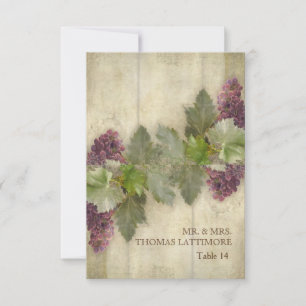 Elegant Rustic Vineyard Winery Fall Place Card Inbjudningar