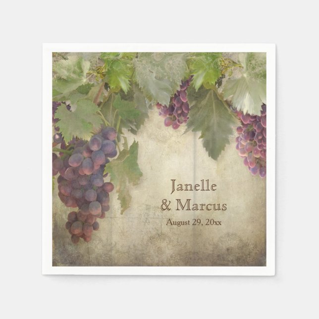 Elegant Rustic Vineyard Winery Fall Reception Pappersservett (Framsidan)