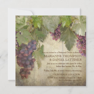 Elegant Rustic Vineyard Winery Fall Rehearsal Inbjudningar