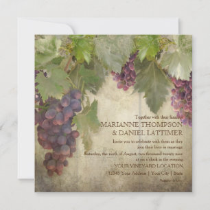 Elegant Rustic Vineyard Winery Fall Swirls Bröllop Inbjudningar