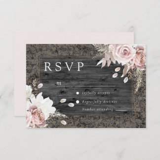 Elegant Rustic Vintage Blush Floral Wedding OSA Kort
