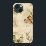 Elegant Rustic Vintage jul Woodland Collage<br><div class="desc">Vinterskog med skog med stor rustik vintage och med graverad stuga,  gräs,  text,  skript,  vykortsgrafik och söta kapningsrobiner på åldras med svår sepiatbakgrund.</div>
