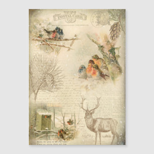 Elegant Rustic Vintage jul Woodland Collage