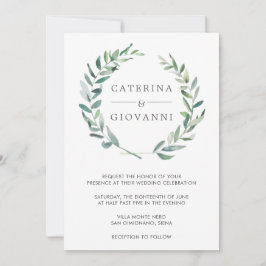 Elegant Rustic WAN Greenery Bröllop Inbjudningar