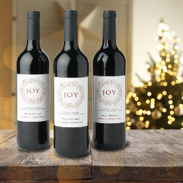 Elegant Rustic WAN Joy Business Vinflaska Etikett
