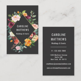 Elegant Rustic Watercolor-Blommigt Visitkort