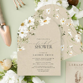 Elegant Rustic Watercolor Daisy Möhippa Inbjudningar