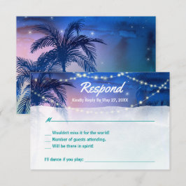Elegant Rustic Watercolor Handflatan Träd Beach We OSA Kort