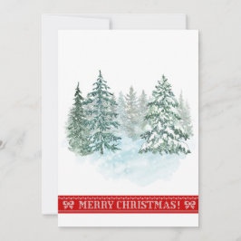 Elegant Rustic Watercolor Julgran Helgdag Julkort