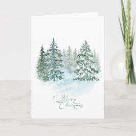 Elegant Rustic Watercolor Julgran Helgdag Kort