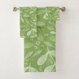 Elegant Rustic Watercolor Leaves Sage Green