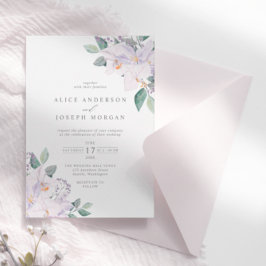 Elegant Rustic Watercolor Löv & Orchids Bröllop Inbjudningar