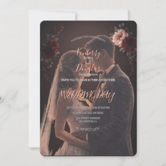 Elegant Rustic Wedding Day Romantic Invitation Inbjudningar