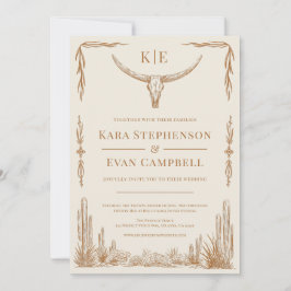 Elegant Rustic Western bröllopsinbjudan Inbjudningar