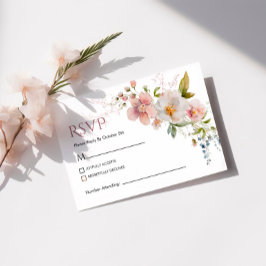 Elegant Rustic Wildblomma Bröllop OSA Card Kort