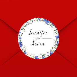 Elegant Rustic WildblommColorful Bröllop Runt Klistermärke