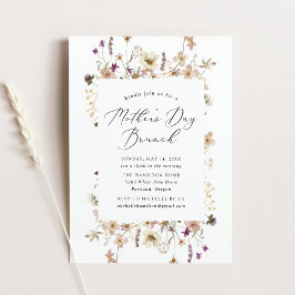 Elegant Rustic Wildblomme Mors dag Brunch Inbjudningar