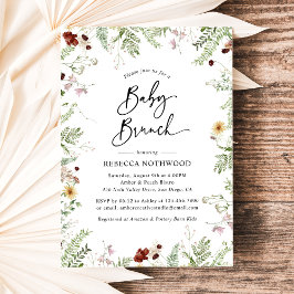 Elegant Rustic Wildblommor Baby Brunch-inbjudan Inbjudningar