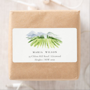 Elegant Rustic Winery Vineyard Mountain Adress Fraktsedel