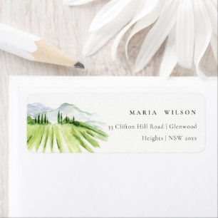 Elegant Rustic Winery Vineyard Mountain Adress Returadress Etikett