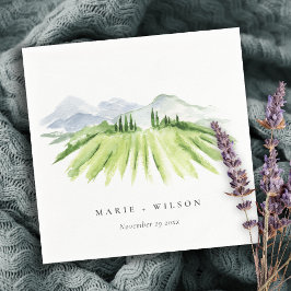 Elegant Rustic Winery Vineyard Mountain Bröllop Pappersservett