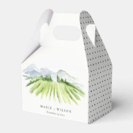 Elegant Rustic Winery Vineyard Mountain Bröllop Presentaskar