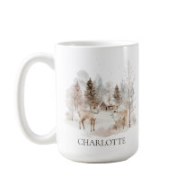 Elegant Rustic Winter Woodland Deer