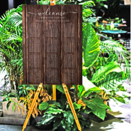 Elegant Rustic Wood Bröllop Sittdiagram Poster