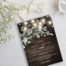 Elegant Rustic Wood Ljus Boho Greenery Bröllop
