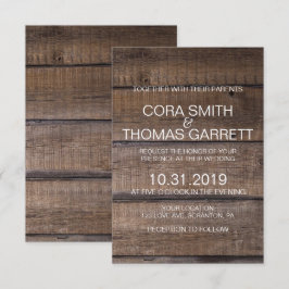 Elegant Rustic Wooden Pallet Wedding bjudande Inbjudningar