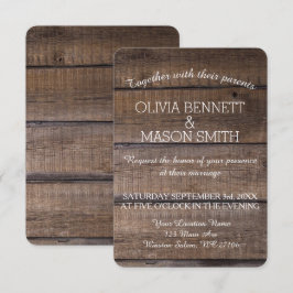 Elegant Rustic Wooden Pallet Wedding bjudande Inbjudningar