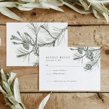 Elegant Rustic Woodland Gräs Bröllop OSA Card