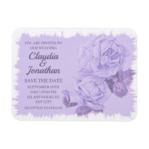 Elegant Rustig damm blå ro blommigt bröllop Magnet