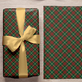Elegant: Rustig röd grönt plaid klassisk jul Presentpapper