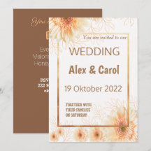 Elegant Rustige simple beige brun blommigt bröllop