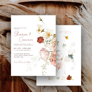 Elegant Rustik Akvarell Boho Blommig Trädgård Bröl